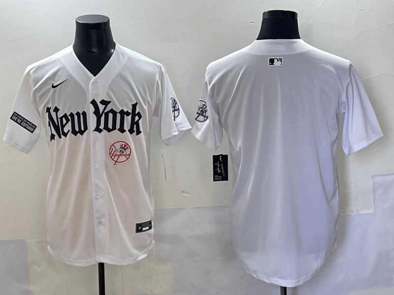 Men 2025 New York Yankees Blank White Five generations Joint Name Nike MLB Jersey style 107->new york yankees->MLB Jersey
